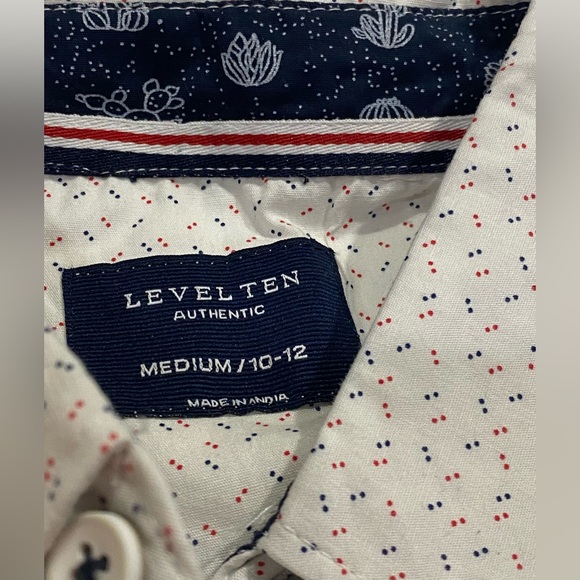 Level Ten Authentic Boys Woven Peached Poplin Short Sleeves Shirt Size M (10-12) - Picture 10 of 16